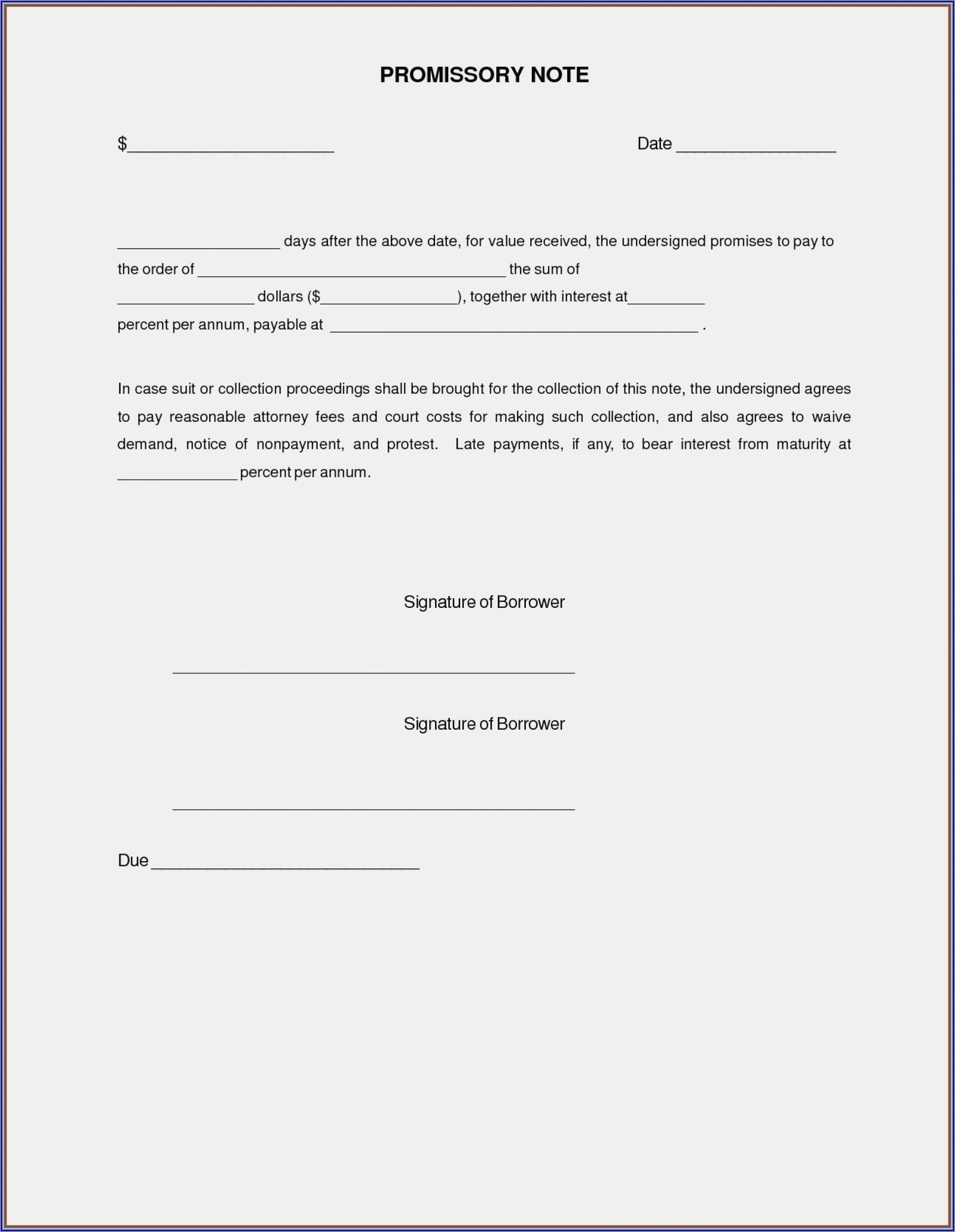 Promissory Note Template India
