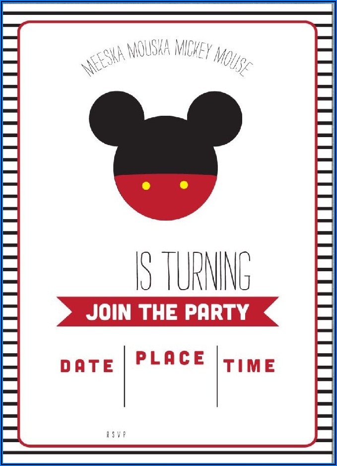 Red Minnie Mouse Birthday Invitation Templates Free