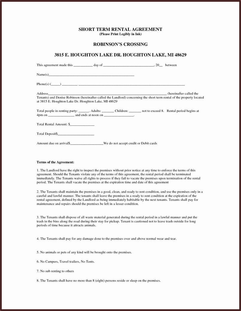 Residential Rental Contract Form 410 T