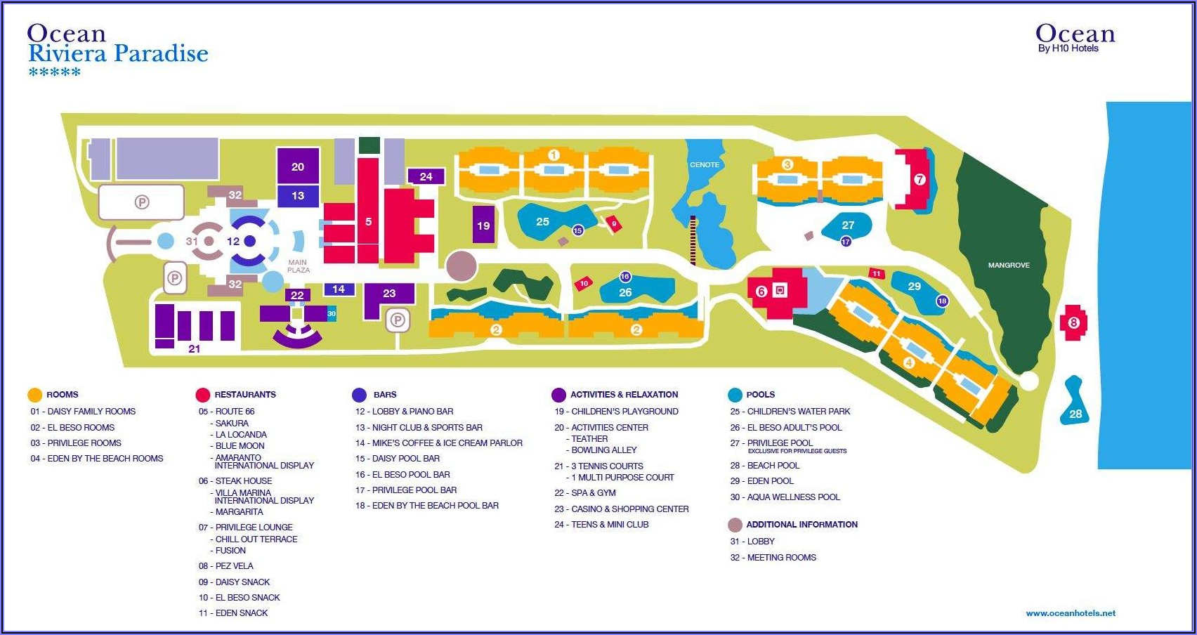 Riviera Maya Hotel Map 2020
