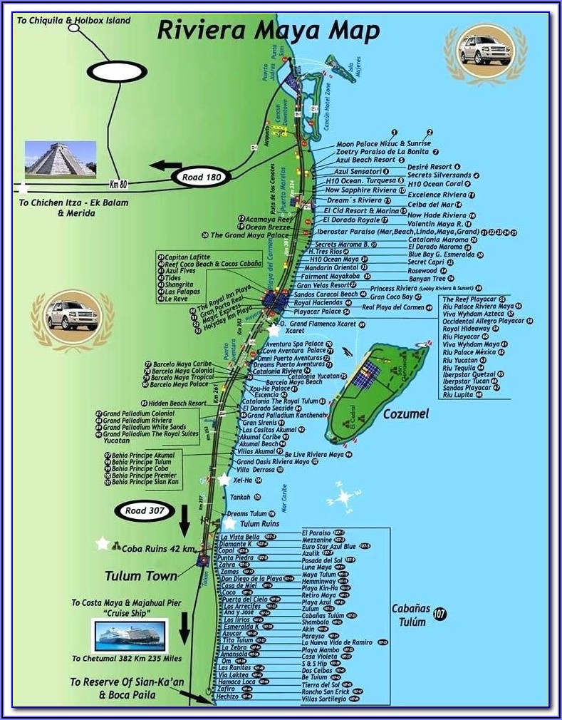Riviera Maya Hotel Zone Map