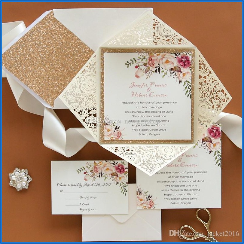 Rose Gold Wedding Invitations Kits
