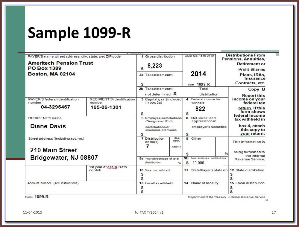 Sample Form 1099 B