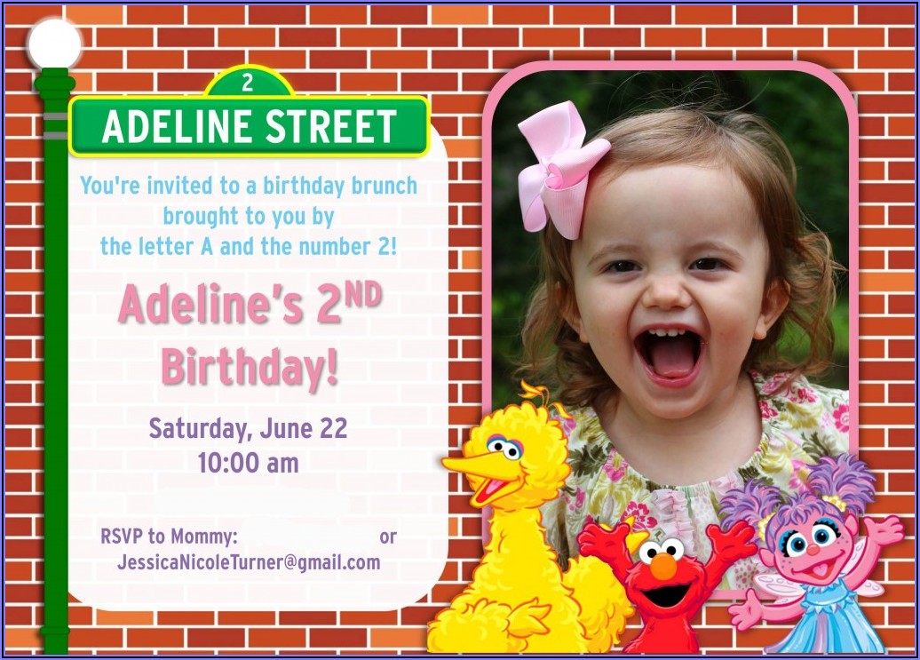 Sesame Street First Birthday Invitation Wording