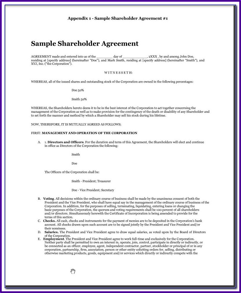 Shareholder Agreement Template Uk