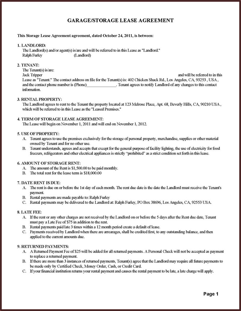 Simple Lease Agreement Form Printable