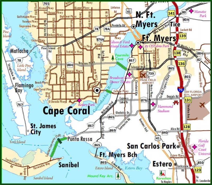 Street Map Of Cape Coral Fl