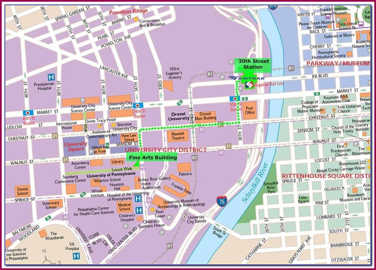 Street Map Of Downtown Philadelphia Pa