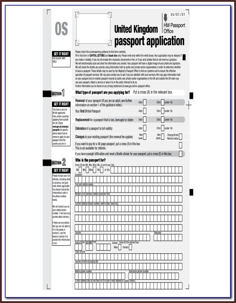 Uk Passport Renewal Forms