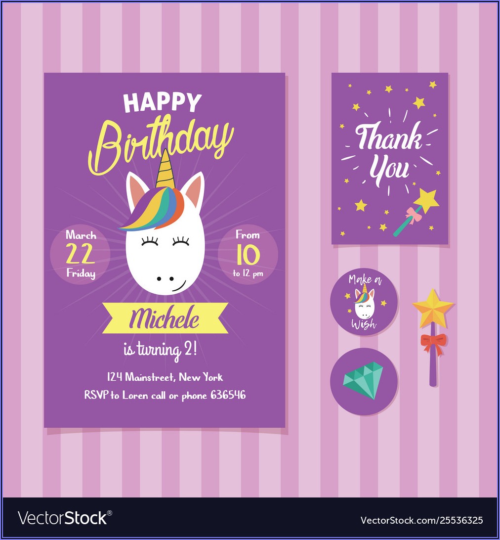 Unicorn Birthday Invitation Template Free