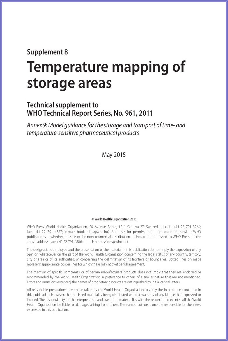 Warehouse Temperature Mapping Sop