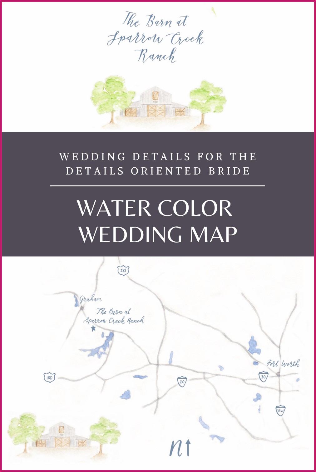 Watercolor Map Wedding Invites