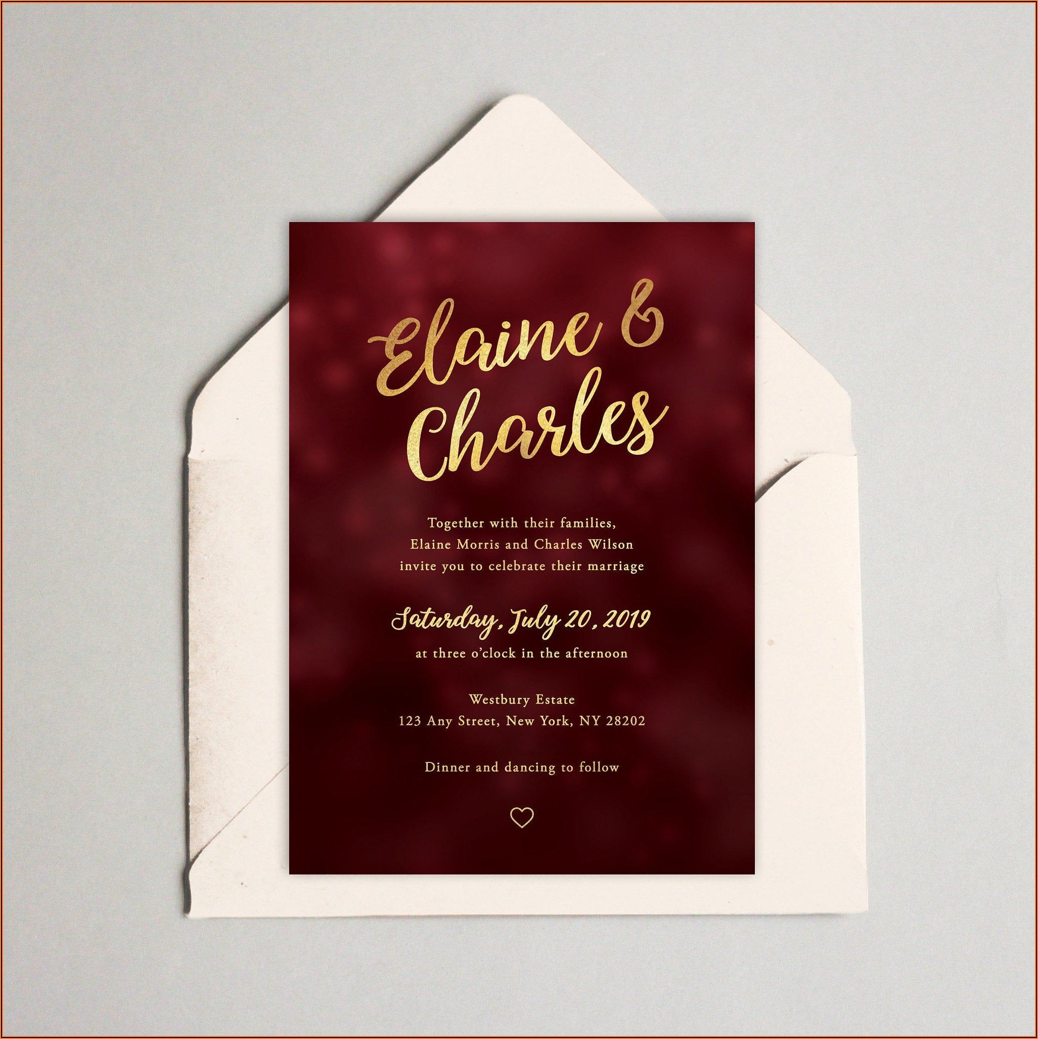 Wedding Invitation Templates Red And Gold