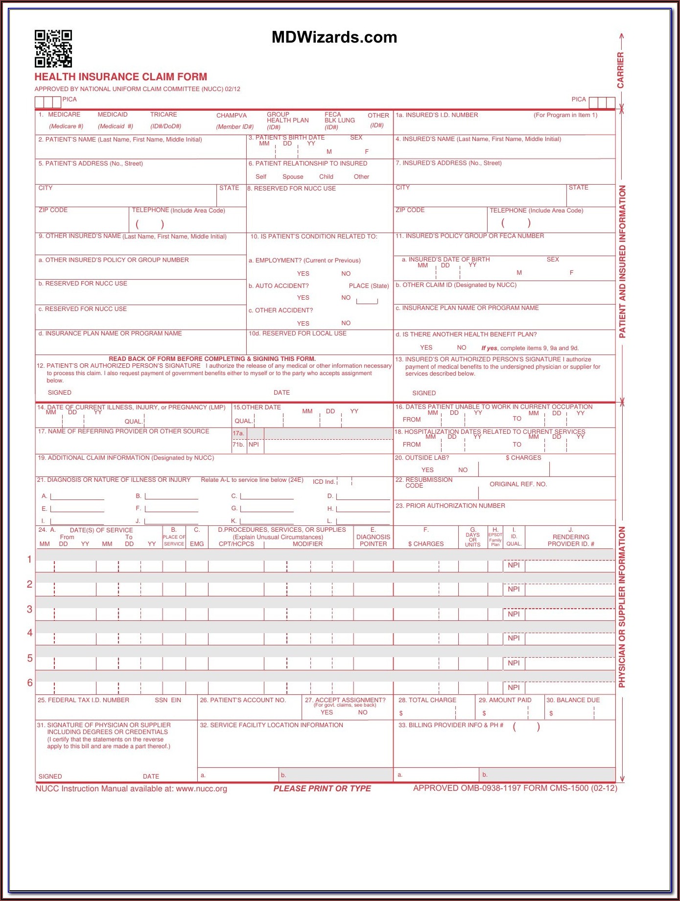 What Is Hcfa 1500 Form