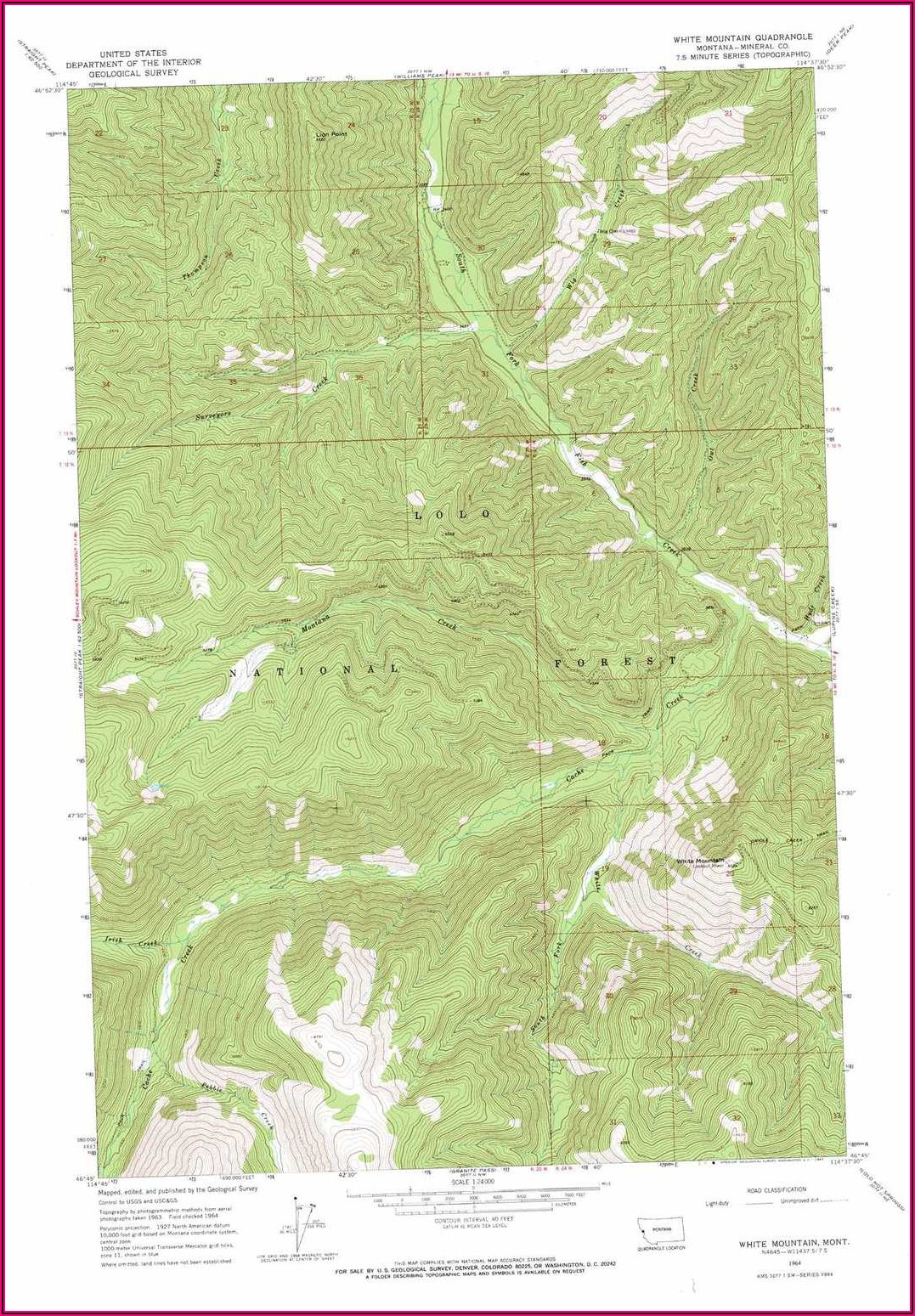 White Mountain Topo Map