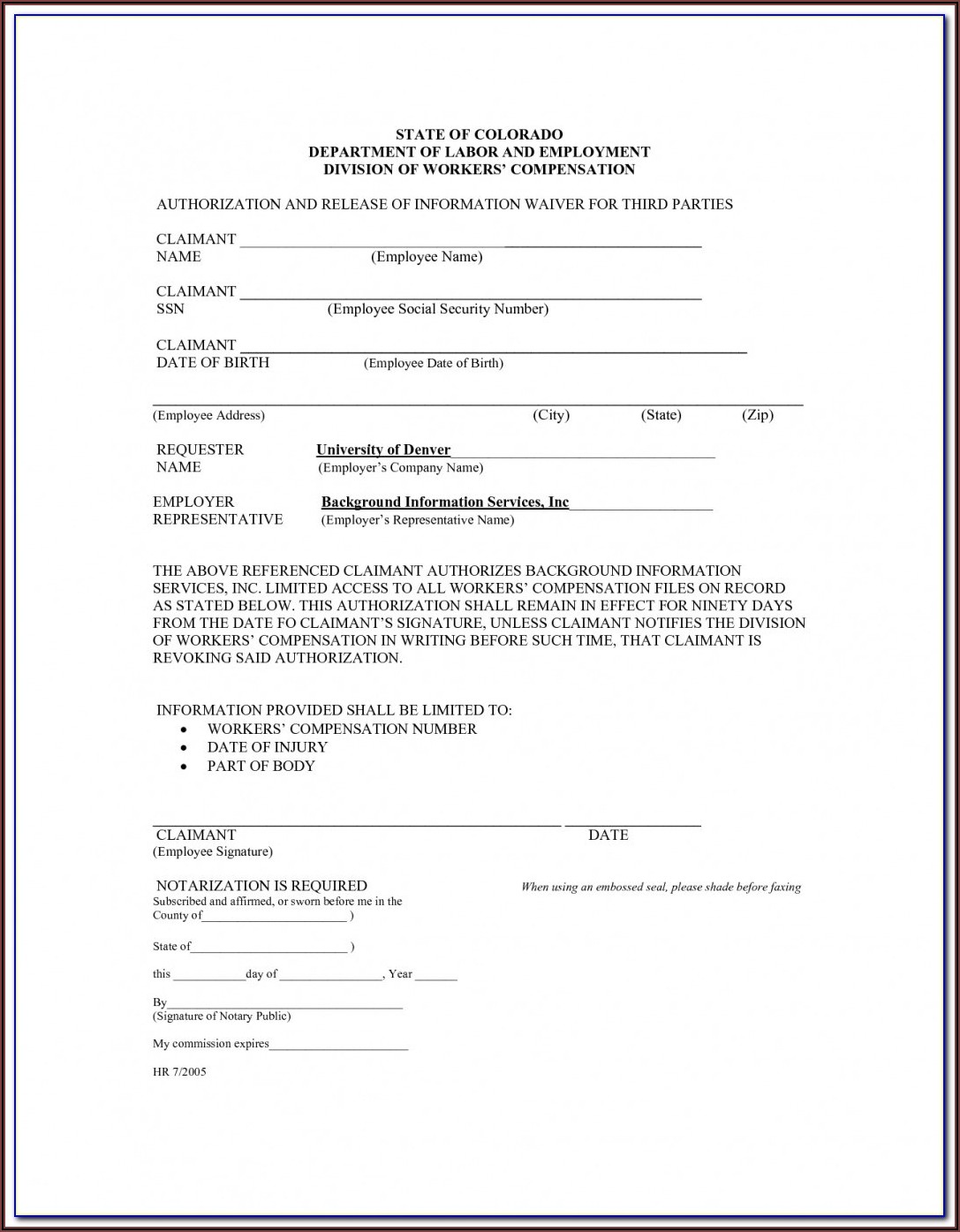 Workers Compensation Texas Waiver Form