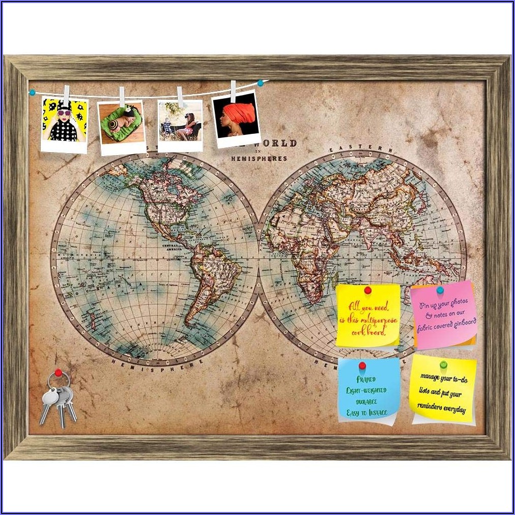 World Map Bulletin Board Paper
