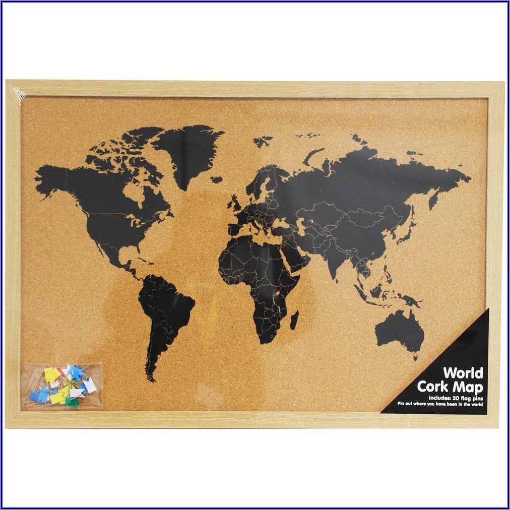 World Map Cork Board The Works