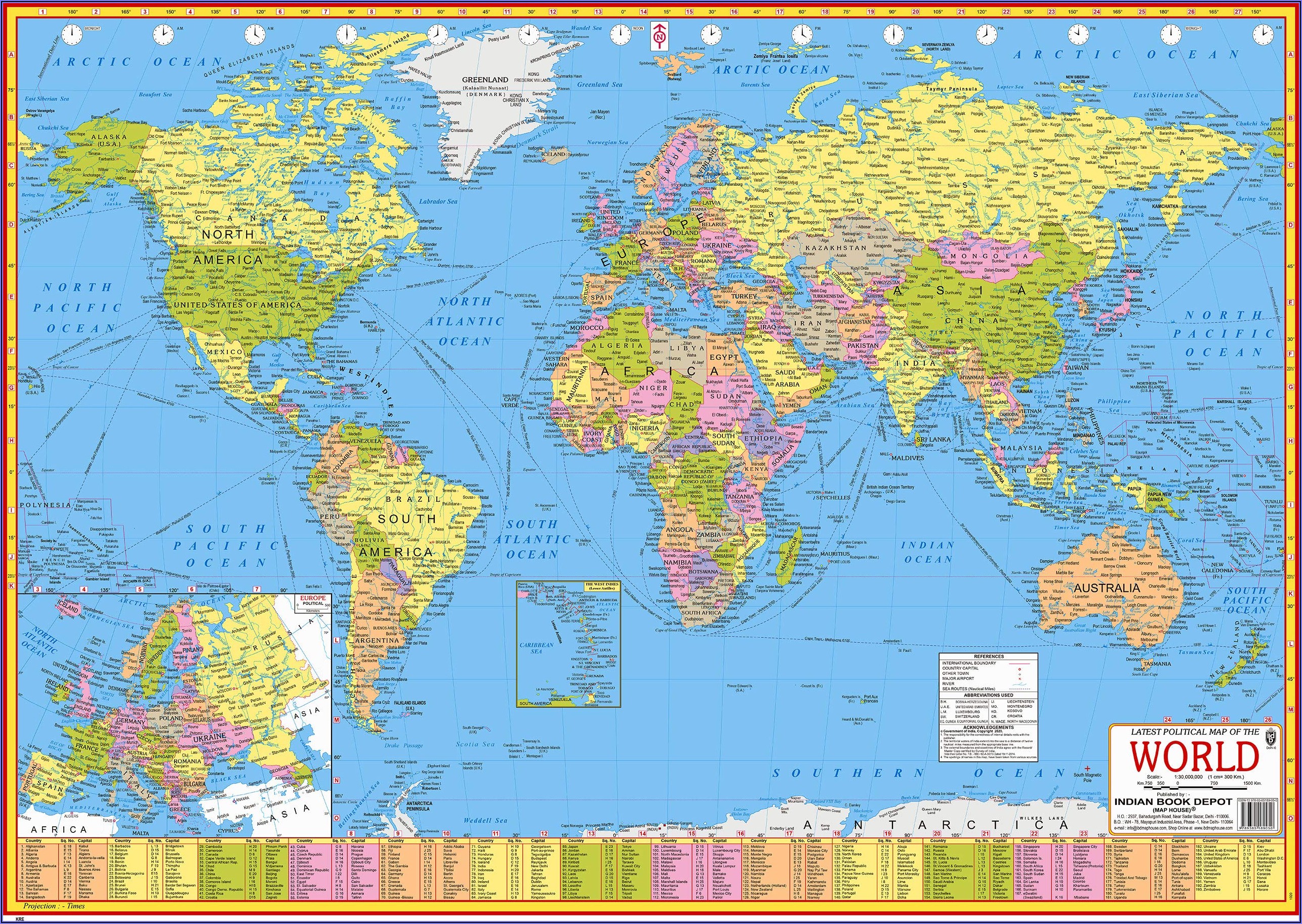 World Map Political Laminated