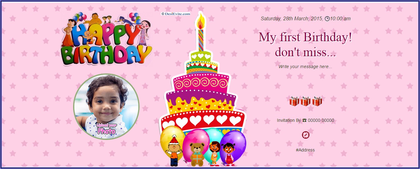 1st Birthday Invitation Card Message In Marathi