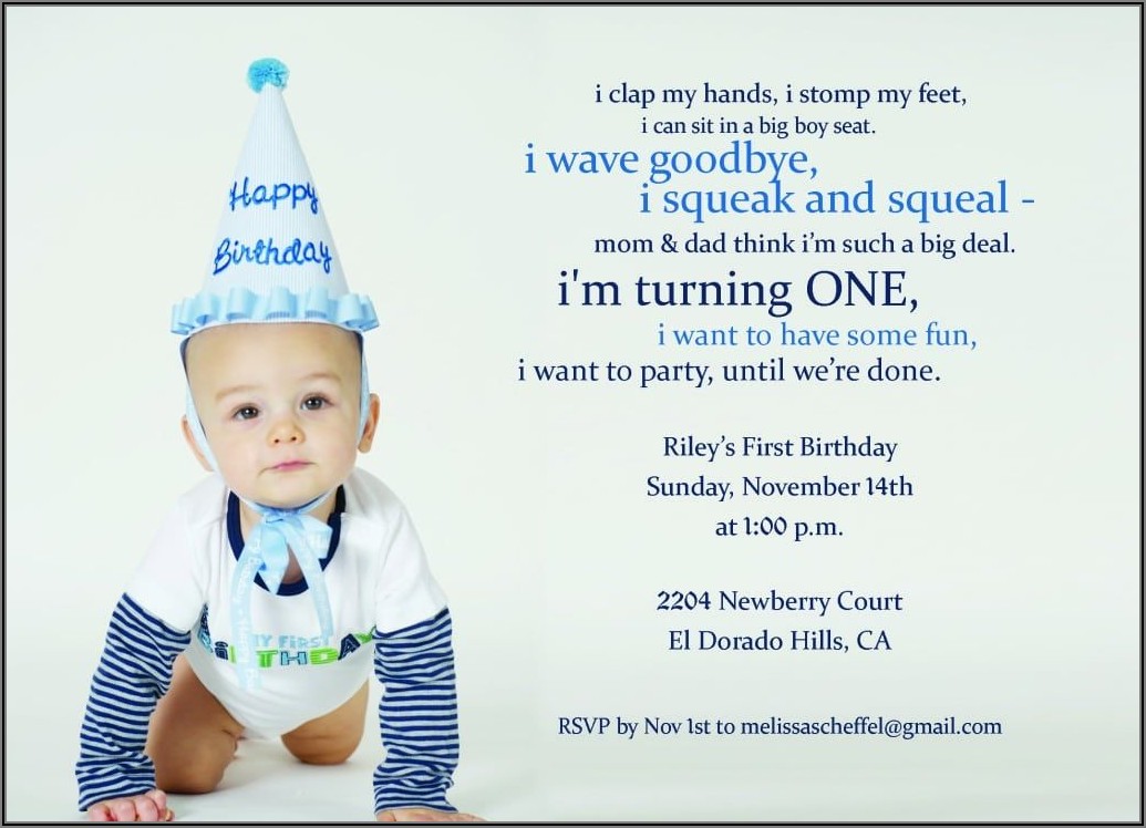 1st Birthday Invitations Boy Wording