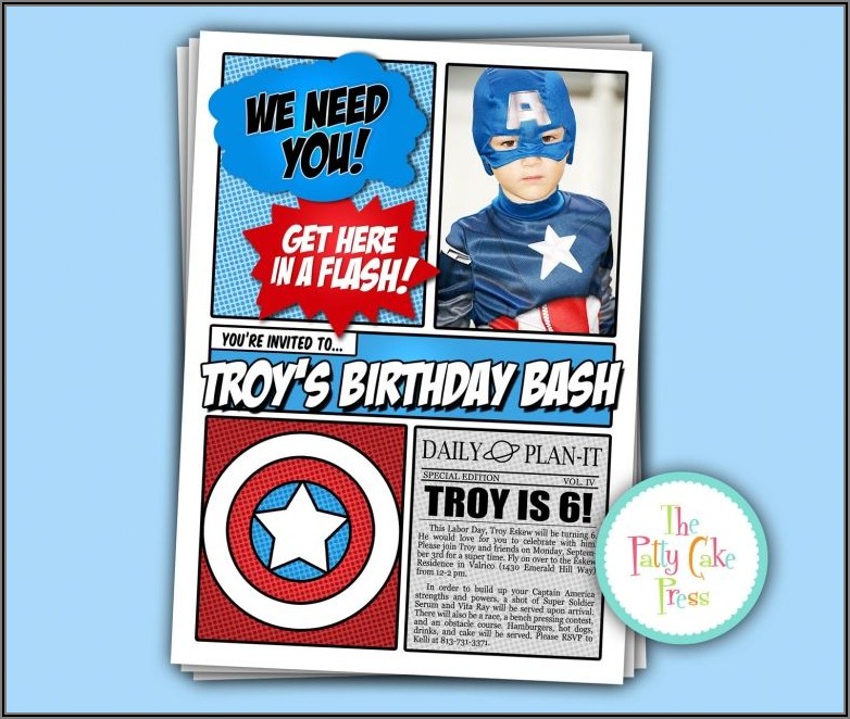 Avengers Birthday Party Invitations Printable