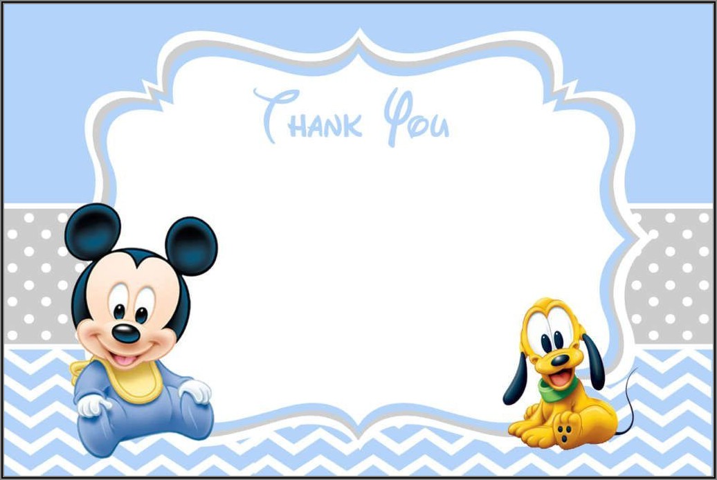 Baby Mickey Mouse 1st Birthday Invitations
