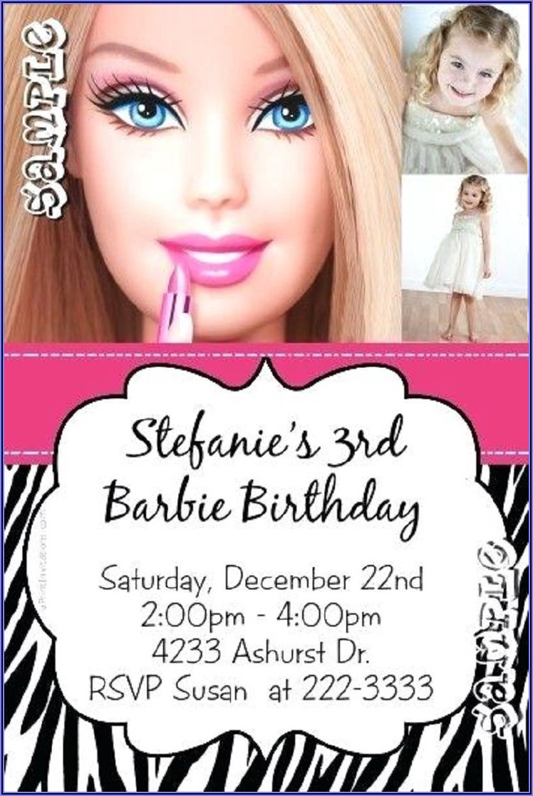 Barbie Birthday Invitations Online