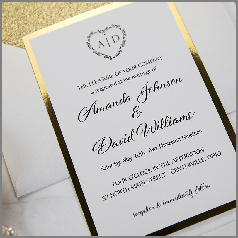 Black And Gold Wedding Invitations Canada