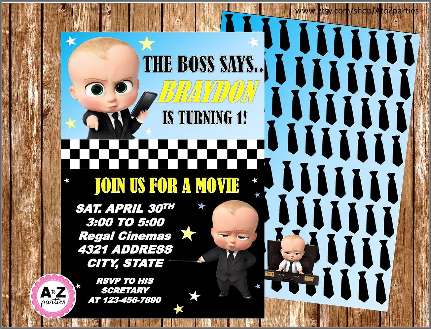 Black Boss Baby Girl Invitations