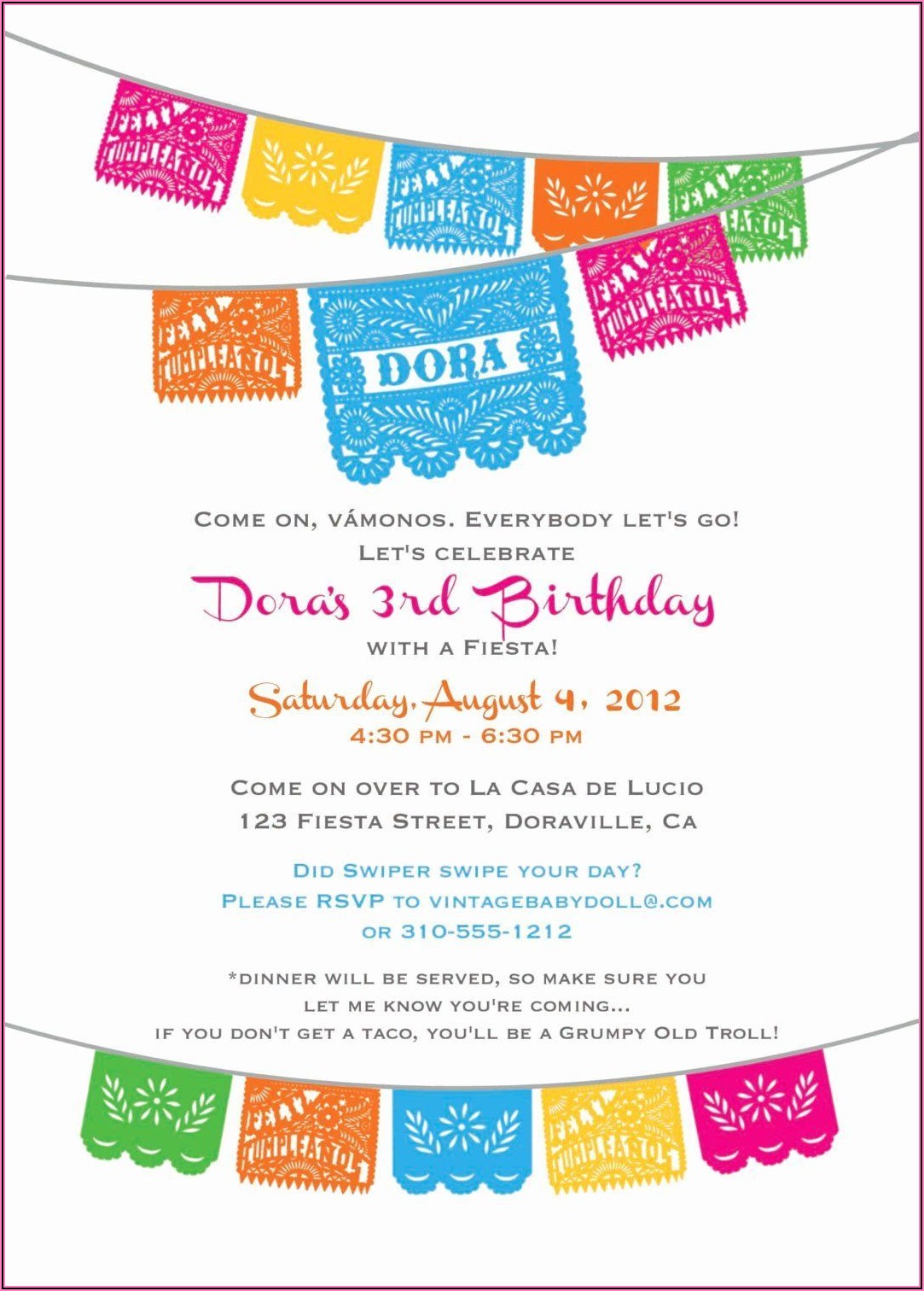 Blank Mexican Invitation Template