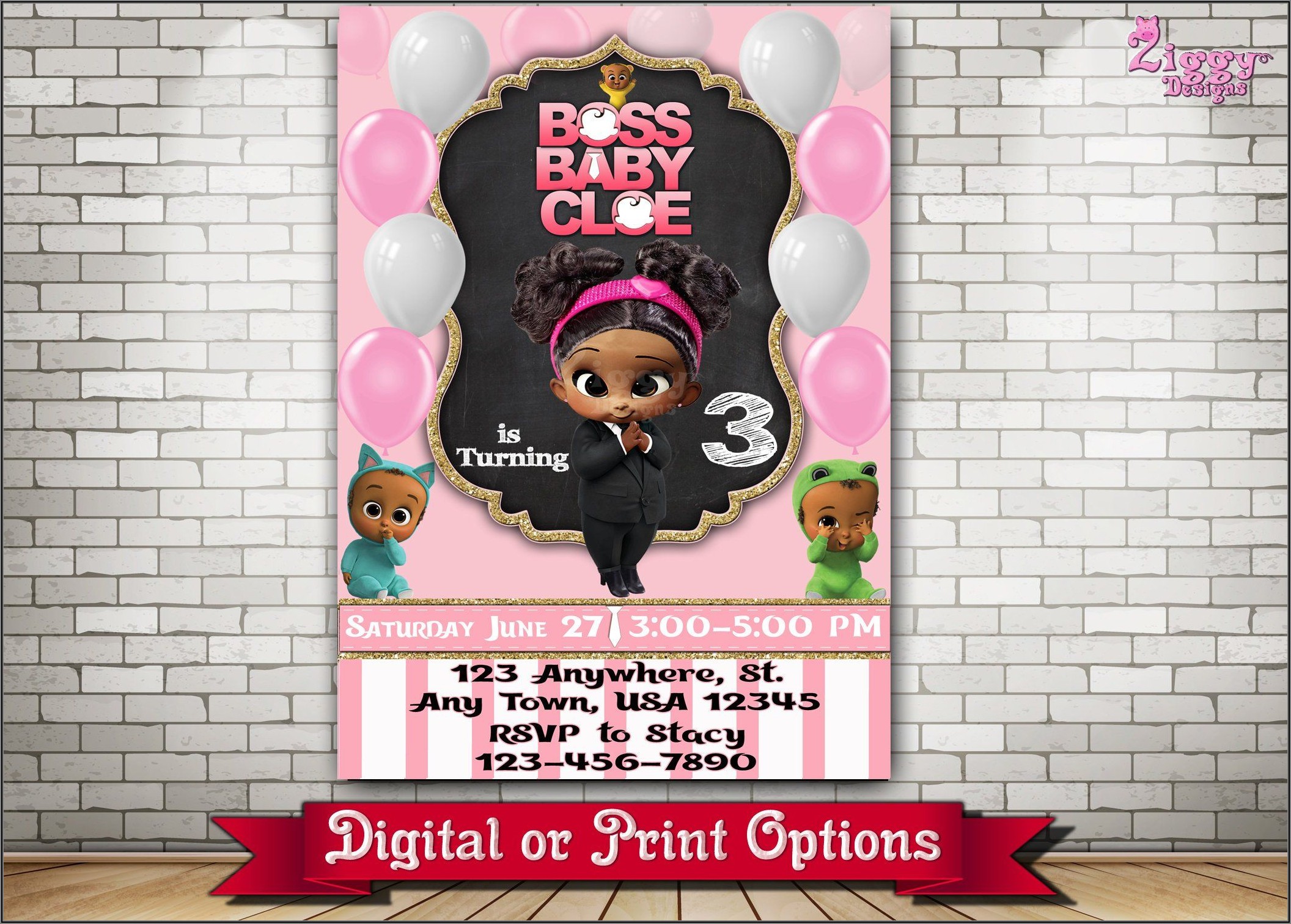 Boss Baby Girl Online Invitations