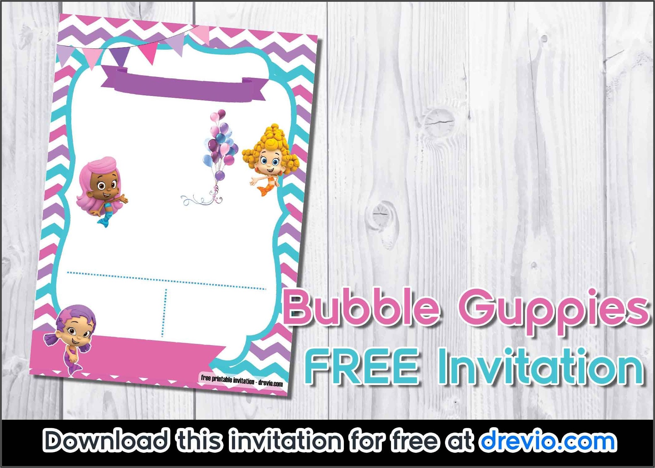 Bubble Guppies Birthday Invitation Template Free