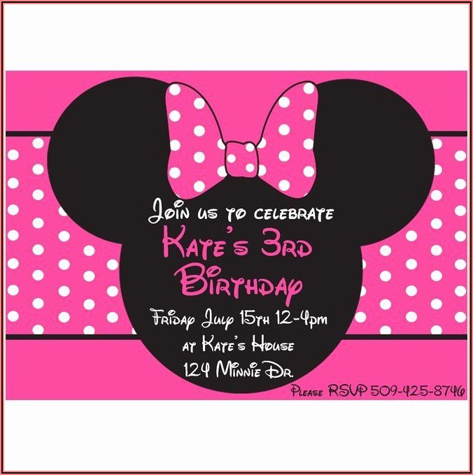 Downloadable Minnie Mouse Invitation Template