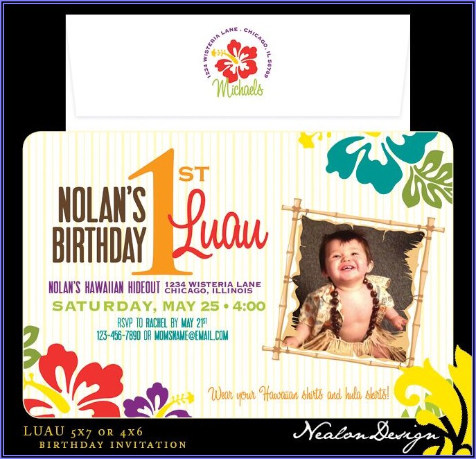 First Birthday Luau Invitations