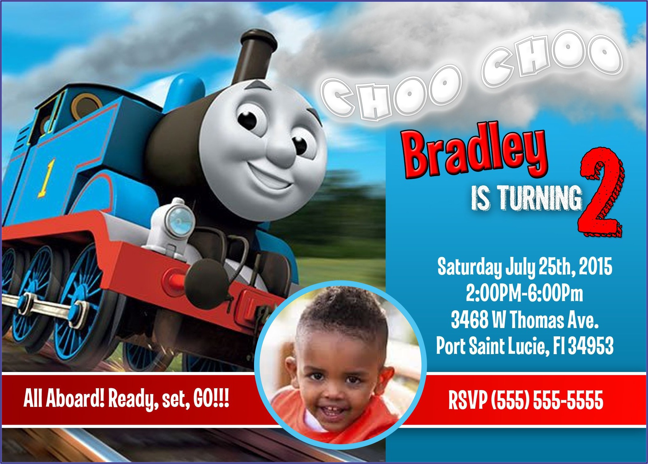 Free Editable Thomas The Train Invitations