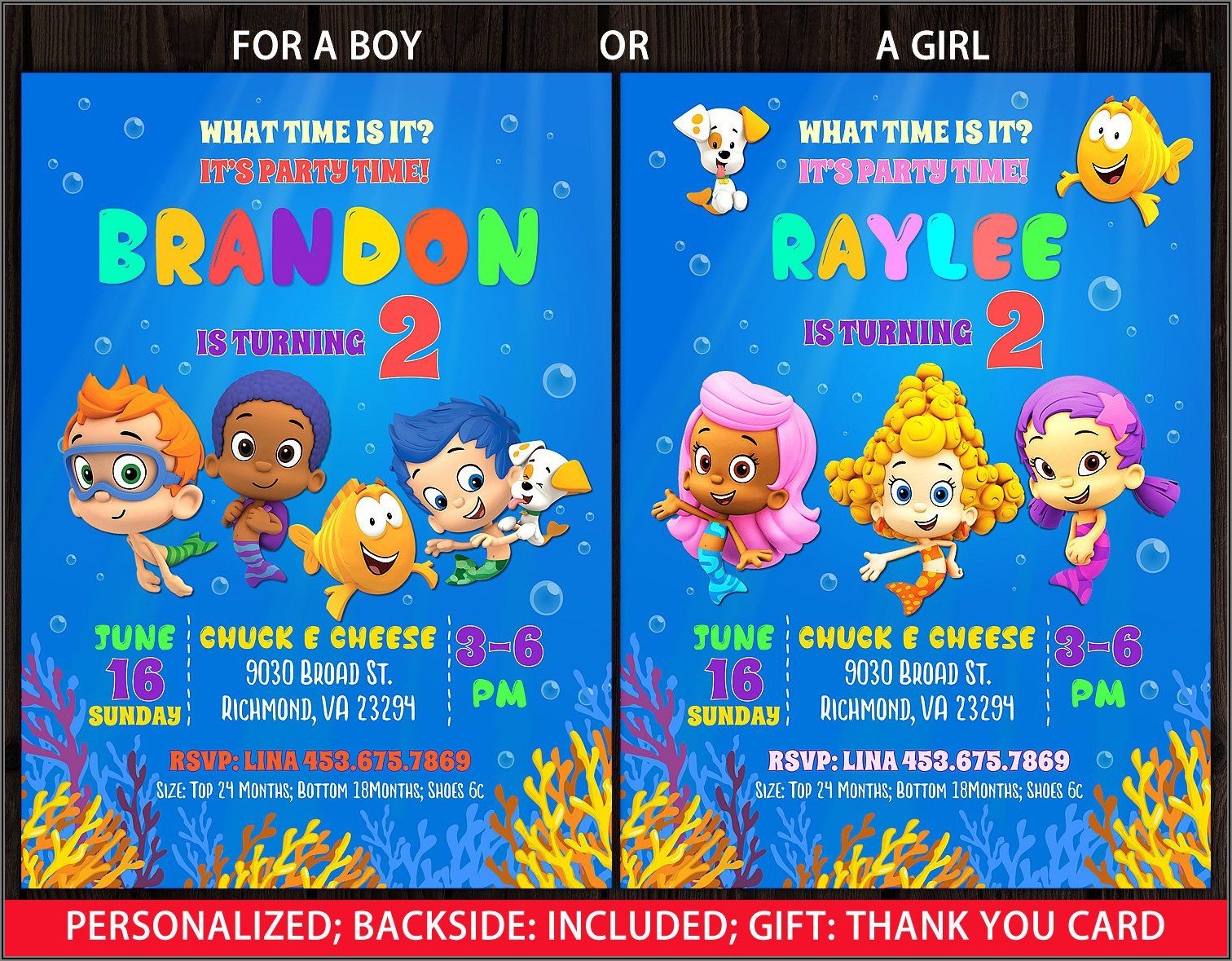 Free Printable Bubble Guppies Birthday Invitations