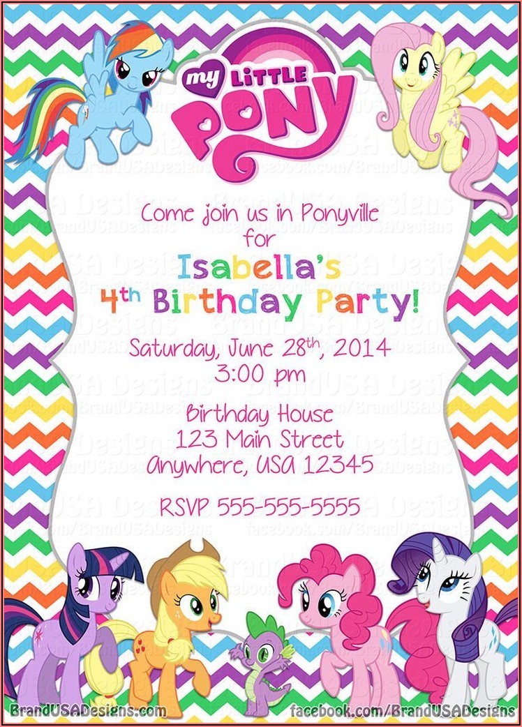Free Printable My Little Pony Birthday Invitations