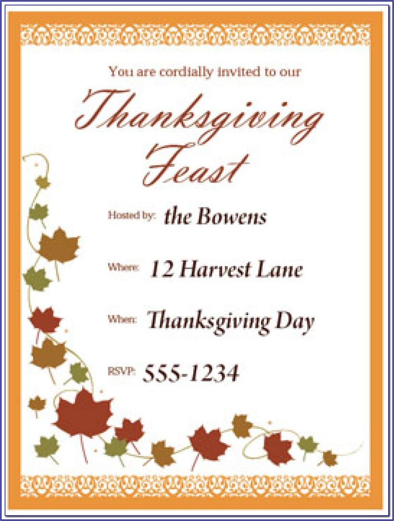 Funny Thanksgiving Potluck Invitation Wording