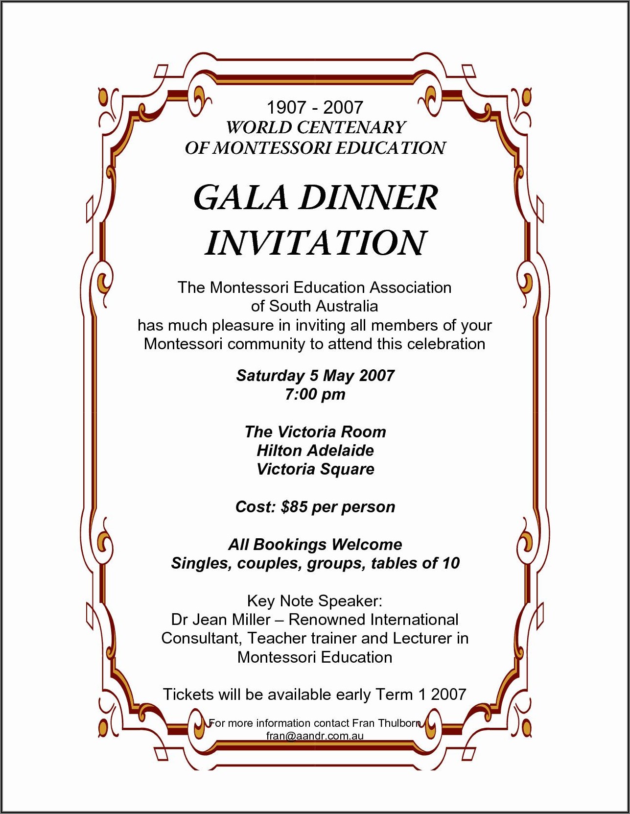 Gala Dinner Invitation Wording