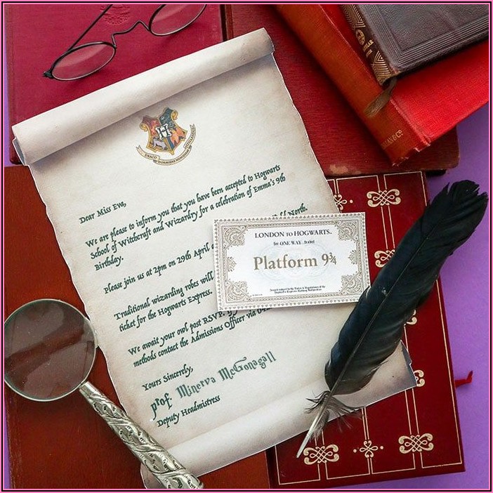 Harry Potter Acceptance Letter Party Invitation Template