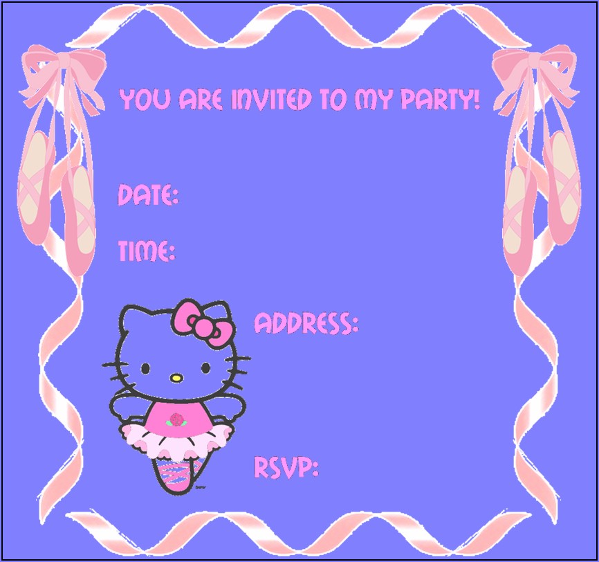 Hello Kitty Invitation Card Maker