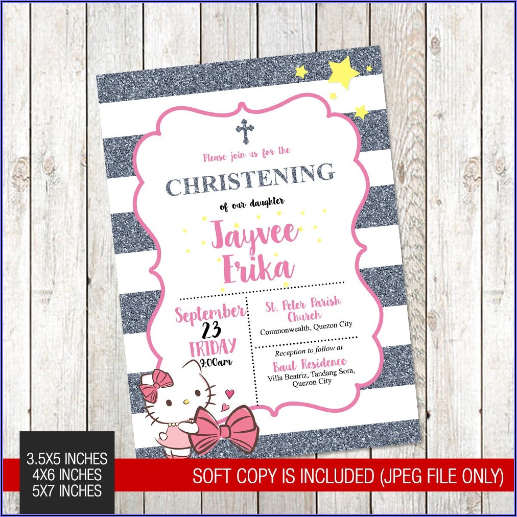 Hello Kitty Invitation Layout Christening