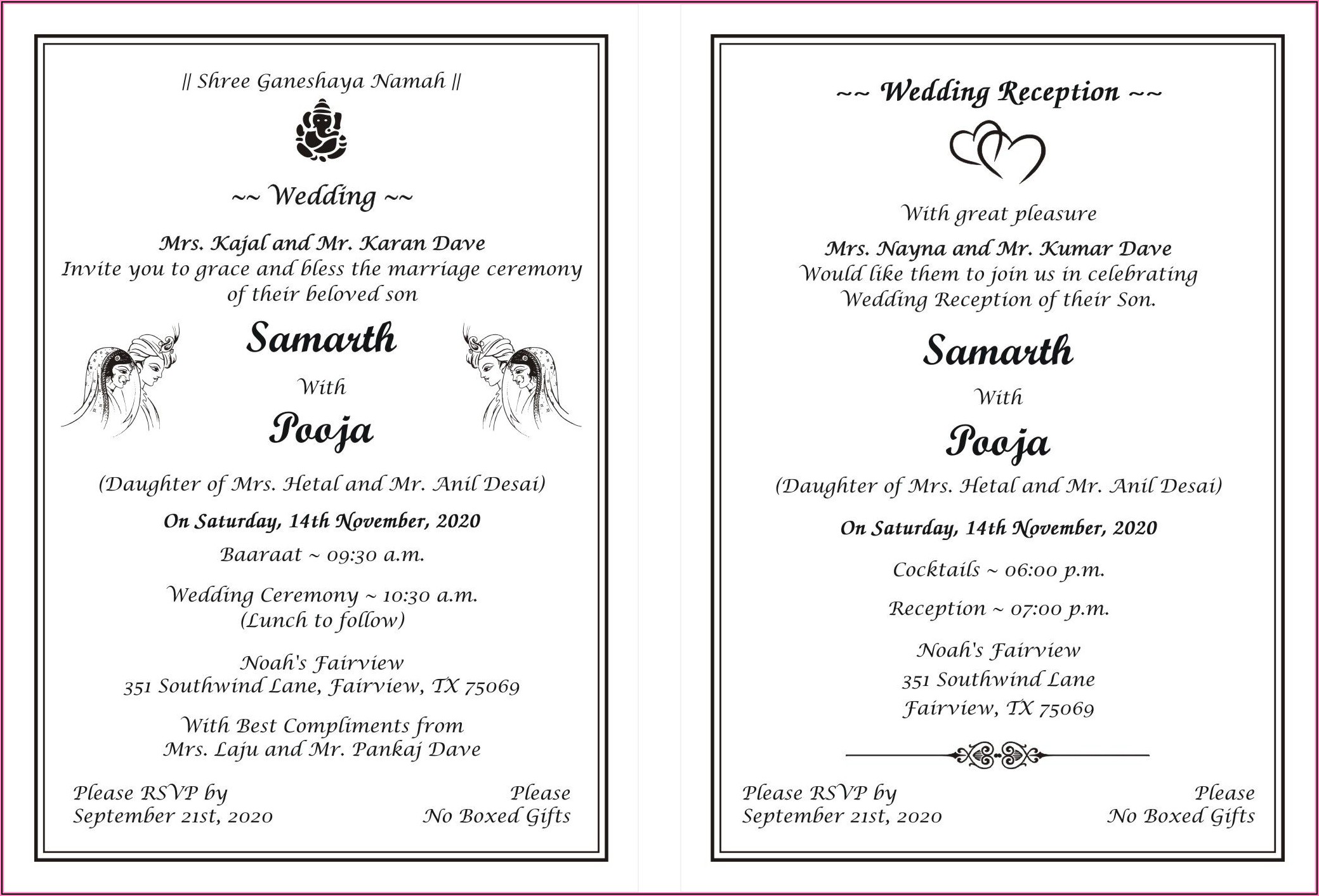 Hindu Marriage Invitation Card Format In Word