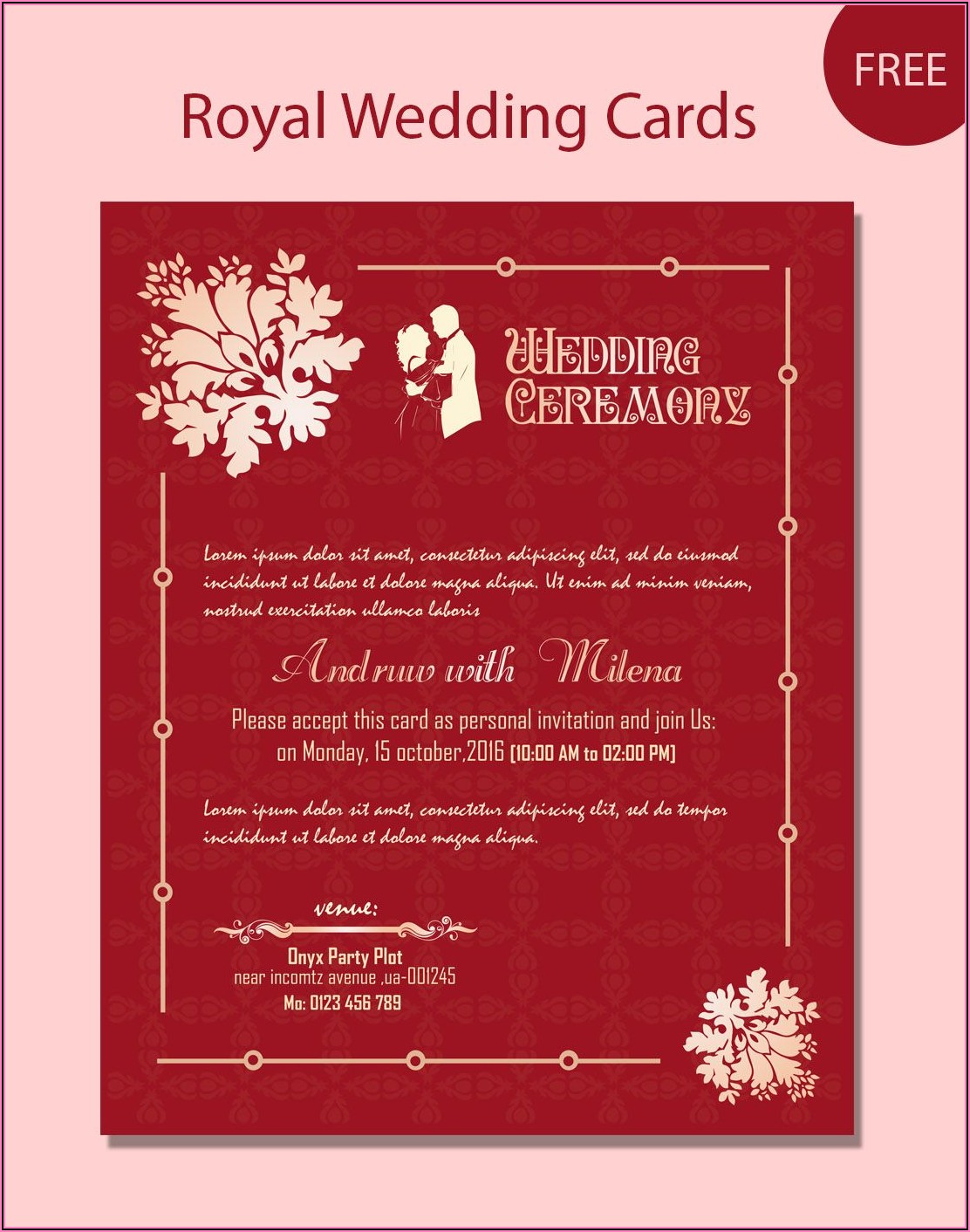 Hindu Wedding Invitation Card Template