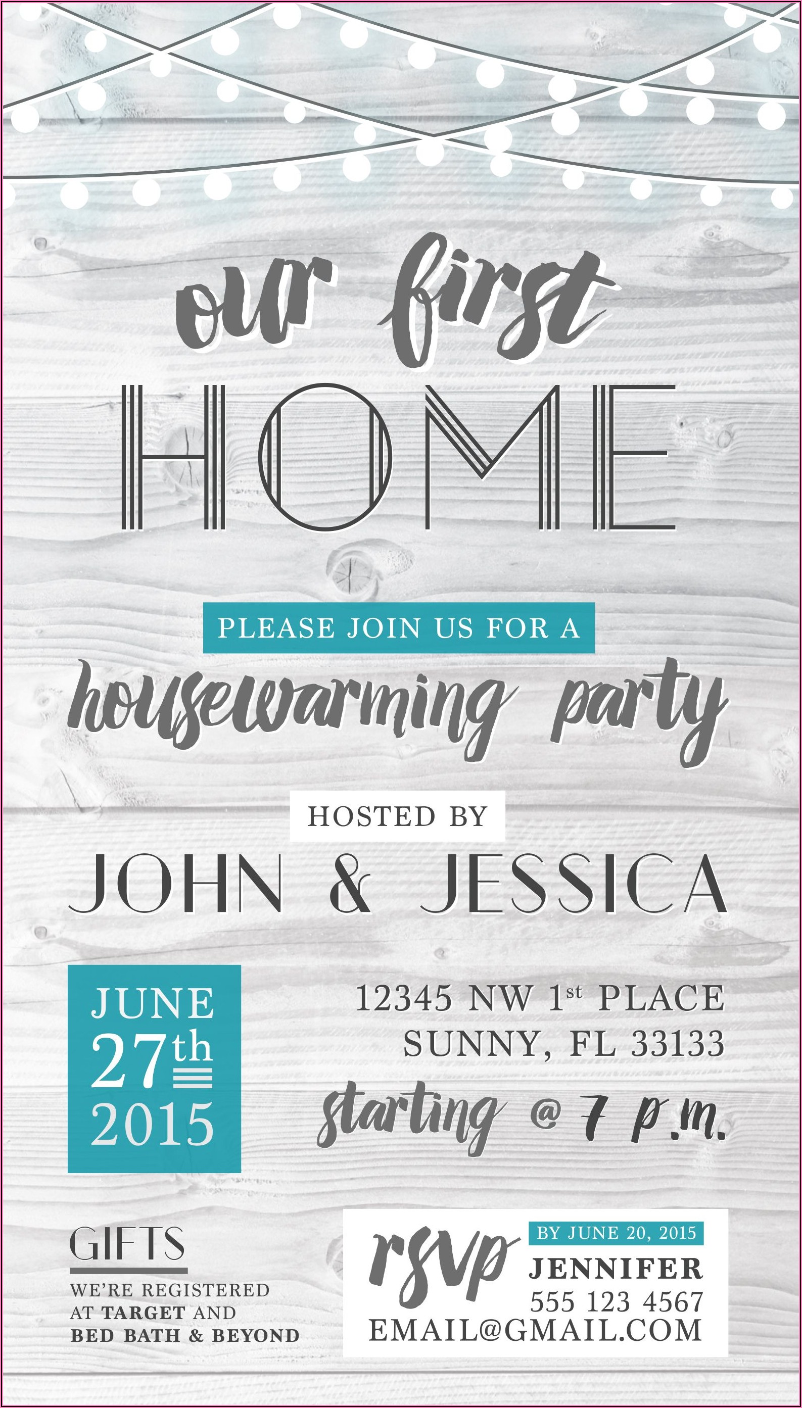 Housewarming Party Invitation Wording For Gifts