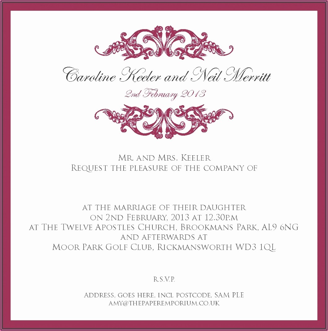 Indian Wedding Invitation Templates Word Document