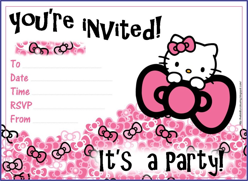 Layout Hello Kitty Invitation Template Blank