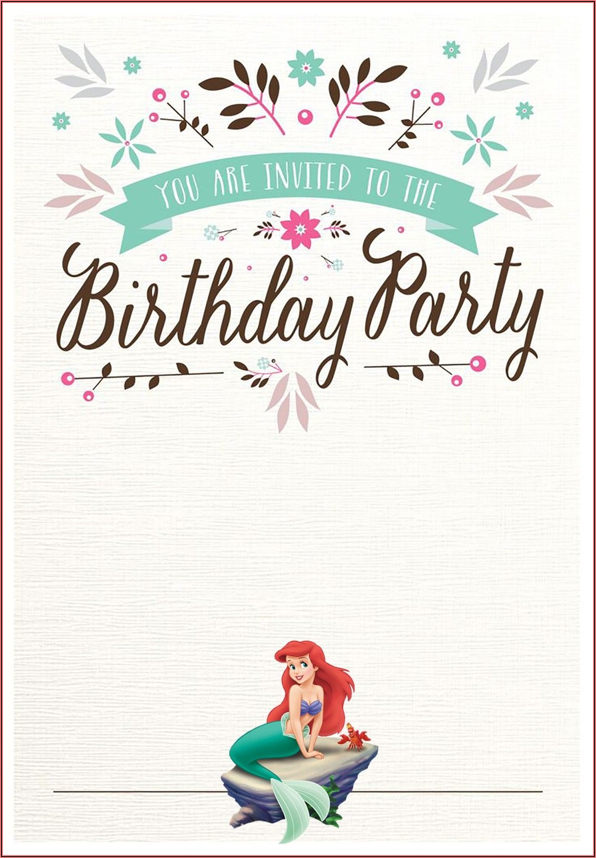 Mermaid Birthday Invitation Templates Free