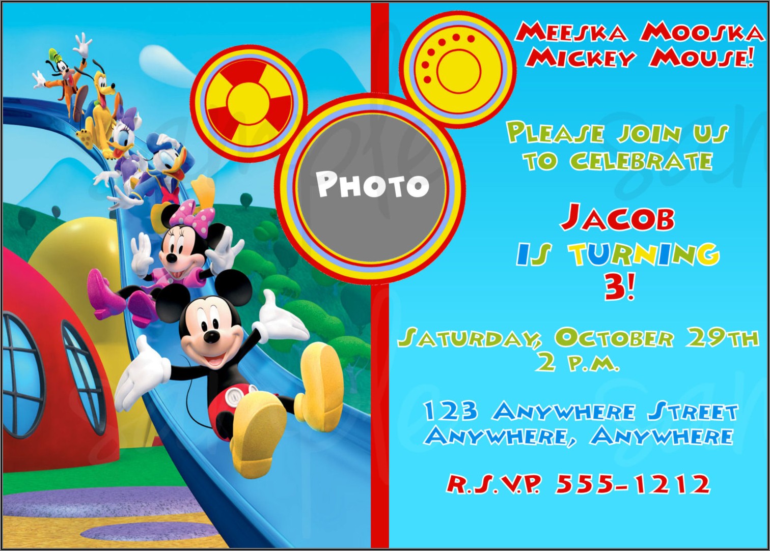 Mickey Mouse Clubhouse Birthday Invitations Templates Free